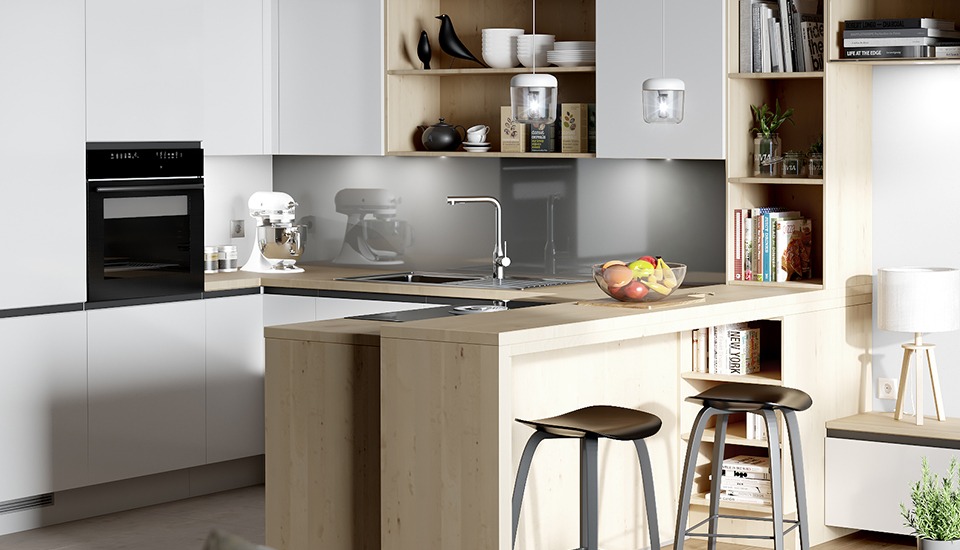 cocina en l con isla - èggo